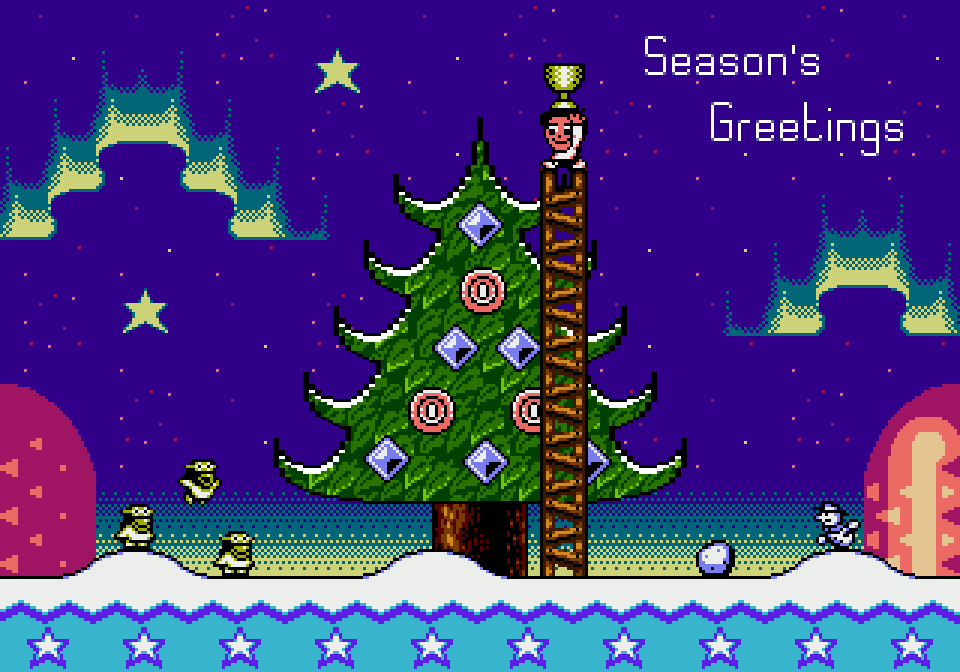 Sam send Season's Greetings from the NES